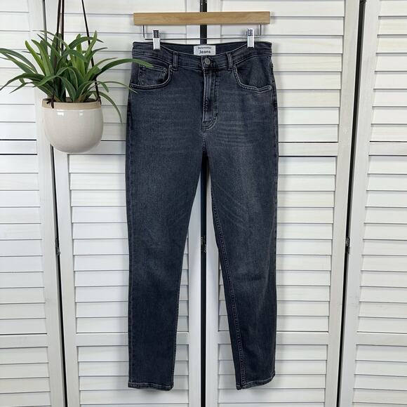 Reformation Denim - Reformation Jeans High and Skinny Crop Avalon Black Wash Pants Organic Size 28